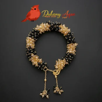 Black-Golden-gajra-bracelet