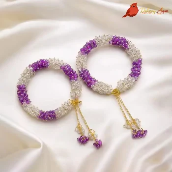 White-and-purple-gajra-bracelet